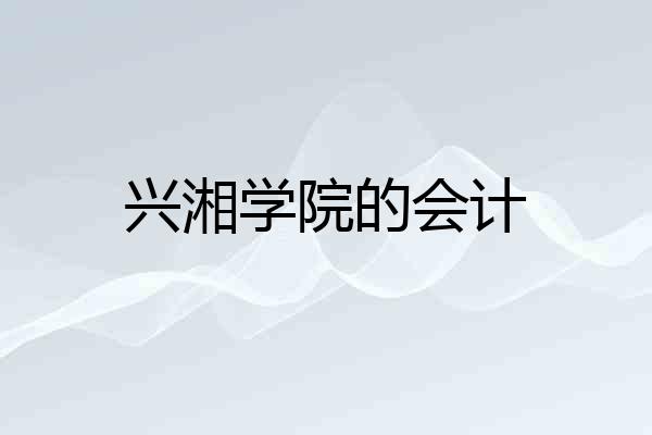 兴湘学院的会计