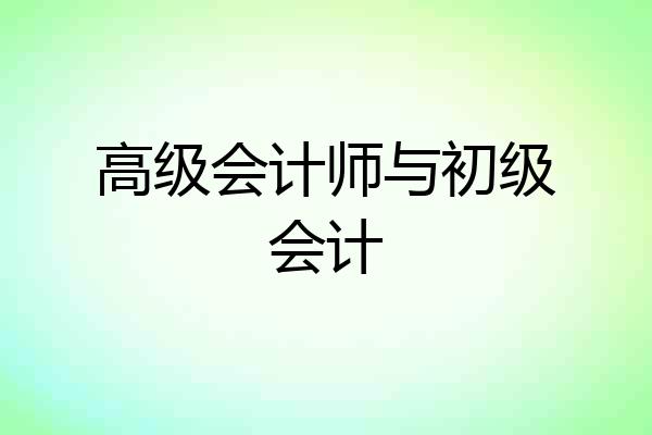高级会计师与初级会计