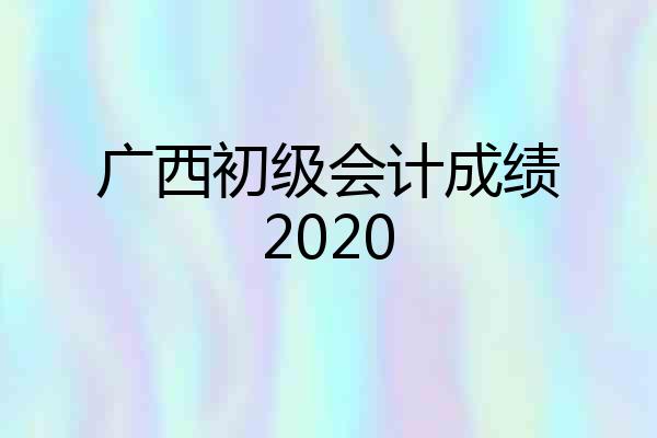 广西初级会计成绩2020
