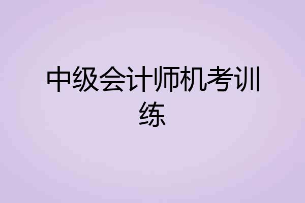 中级会计师机考训练