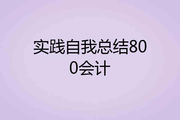 实践自我总结800会计