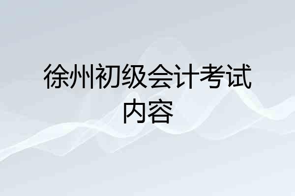 徐州初级会计考试内容