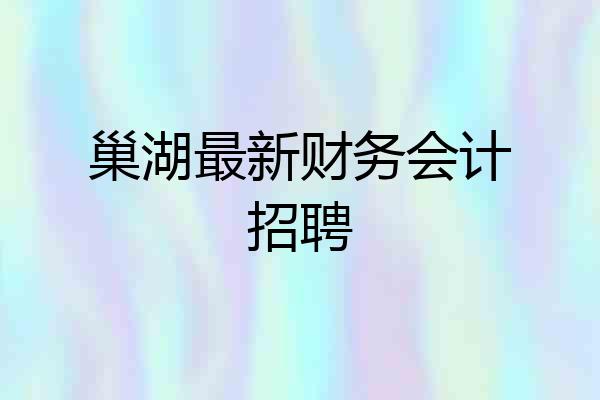 巢湖最新财务会计招聘