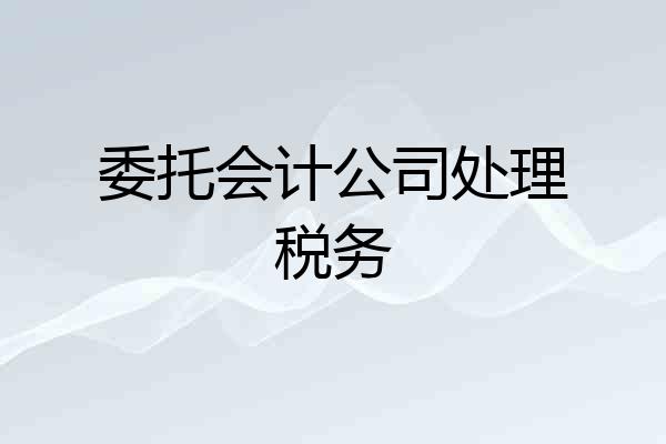 委托会计公司处理税务