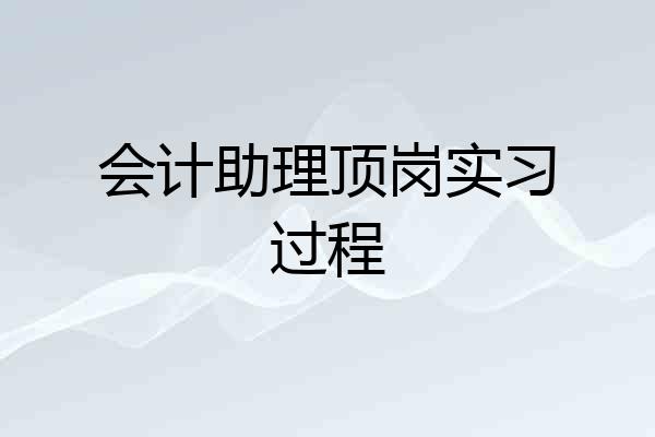 会计助理顶岗实习过程
