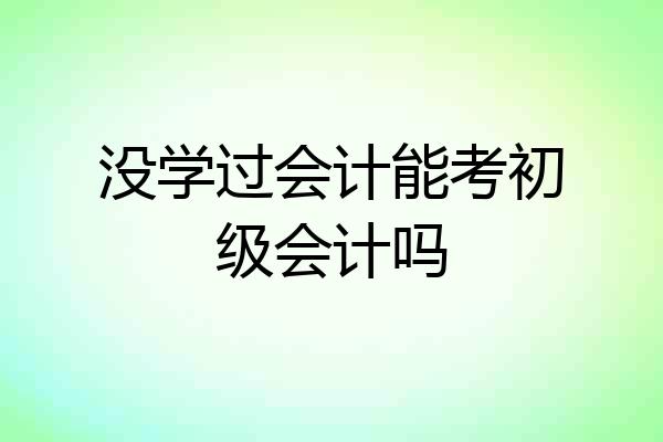 没学过会计能考初级会计吗