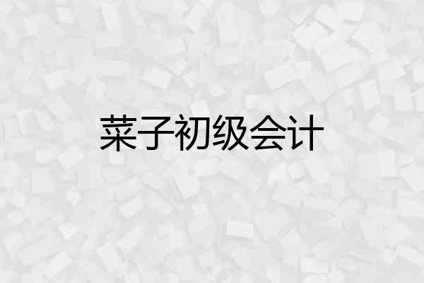 菜子初级会计
