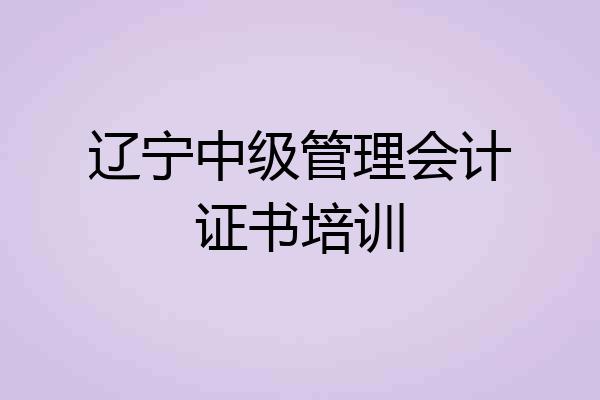 辽宁中级管理会计证书培训