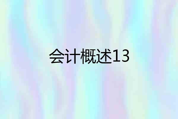 会计概述13