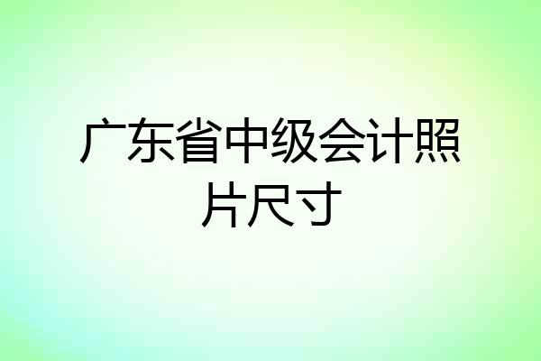 广东省中级会计照片尺寸