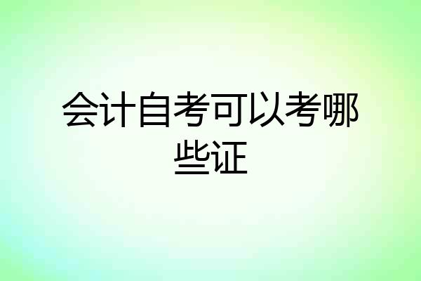 会计自考可以考哪些证