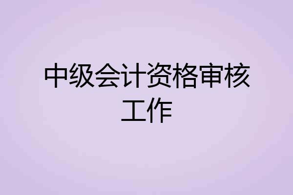 中级会计资格审核工作