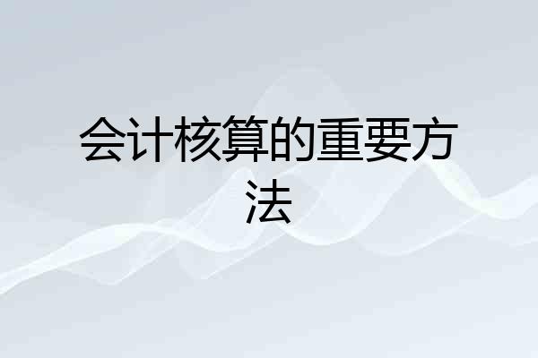 会计核算的重要方法