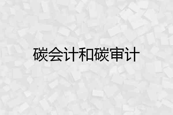 碳会计和碳审计