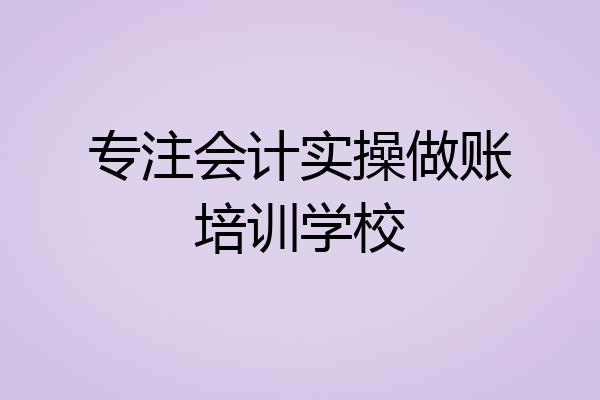专注会计实操做账培训学校