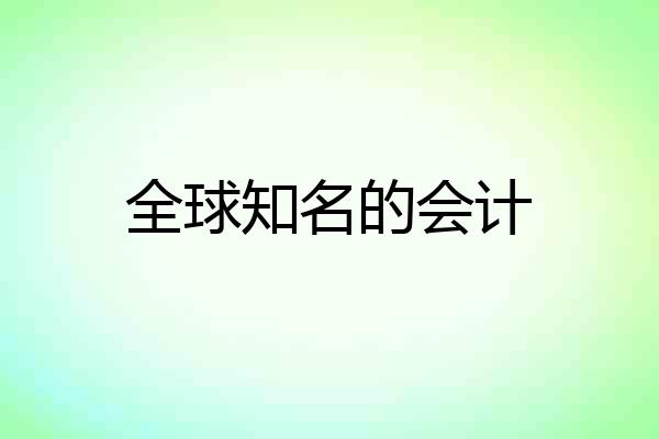 全球知名的会计
