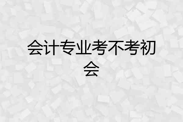 会计专业考不考初会