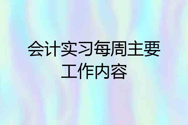 会计实习每周主要工作内容