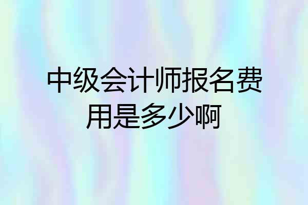 中级会计师报名费用是多少啊