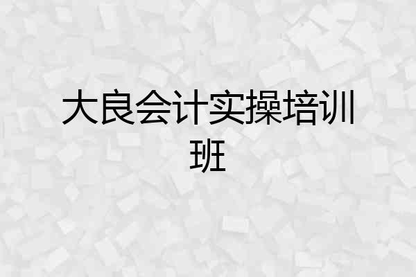 大良会计实操培训班