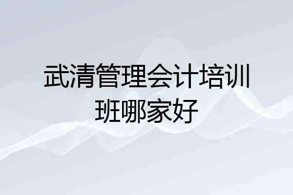 武清管理会计培训班哪家好
