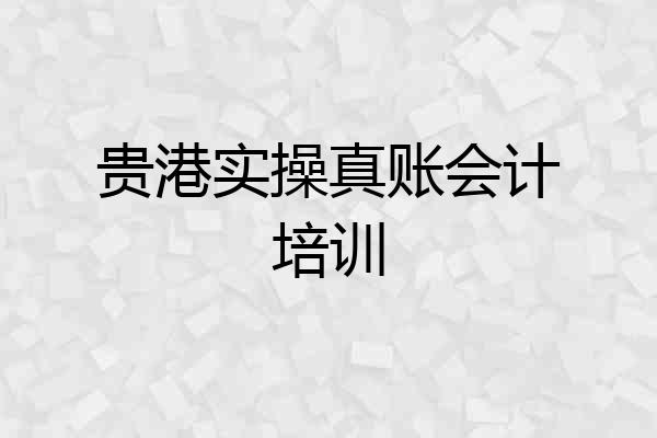 贵港实操真账会计培训