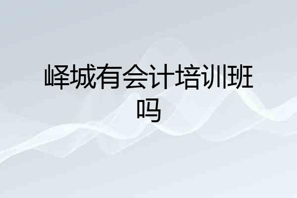 峄城有会计培训班吗