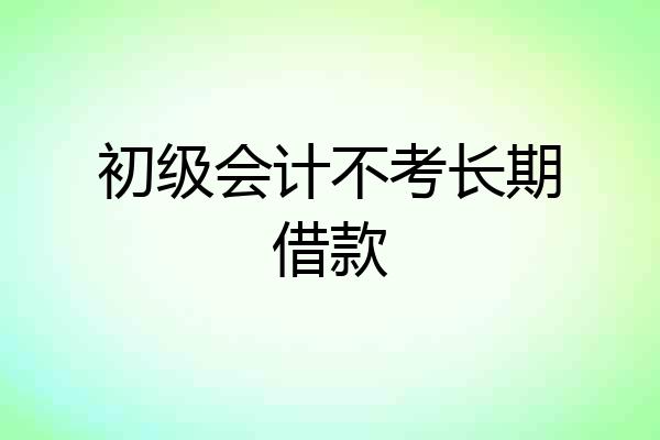 初级会计不考长期借款
