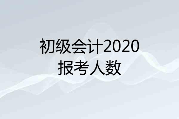 初级会计2020报考人数