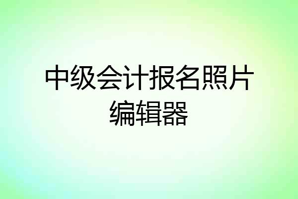 中级会计报名照片编辑器