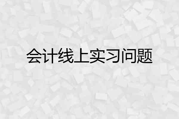 会计线上实习问题