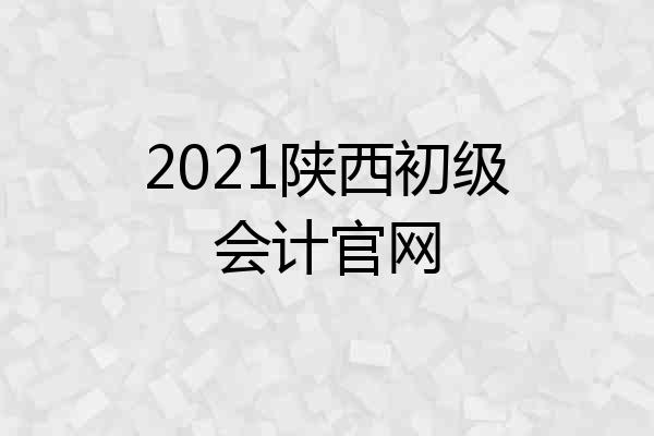 2021陕西初级会计官网