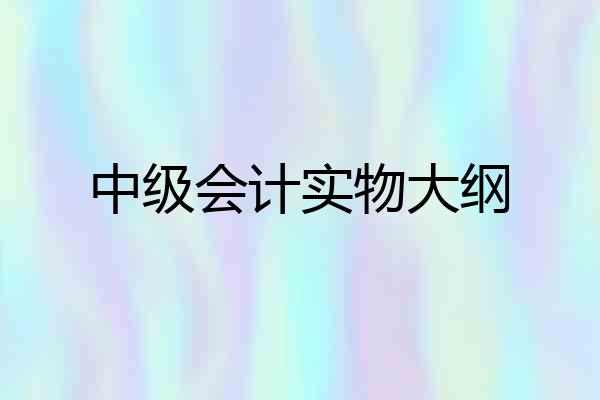 中级会计实物大纲