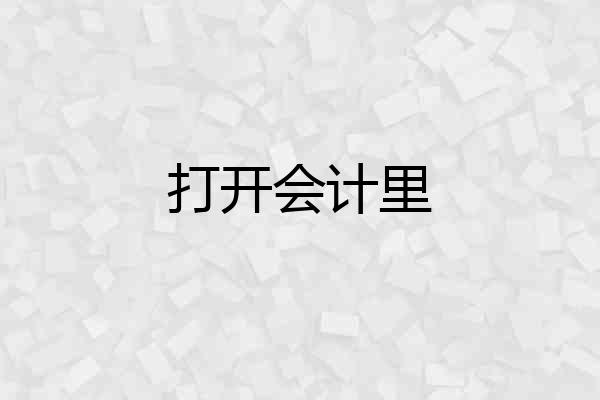打开会计里