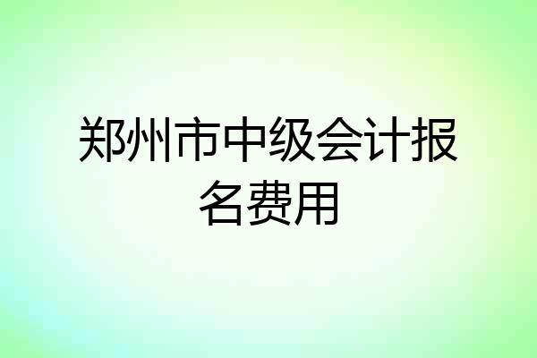 郑州市中级会计报名费用