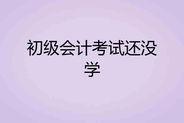 初级会计考试还没学