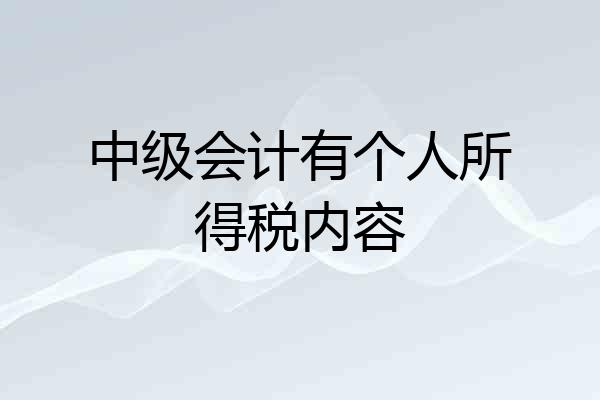 中级会计有个人所得税内容