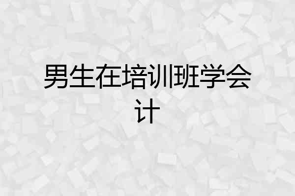 男生在培训班学会计