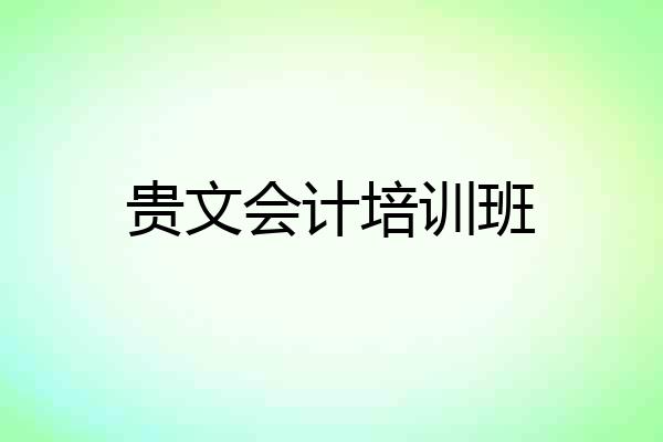 贵文会计培训班