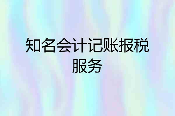 知名会计记账报税服务