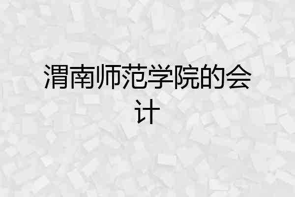 渭南师范学院的会计