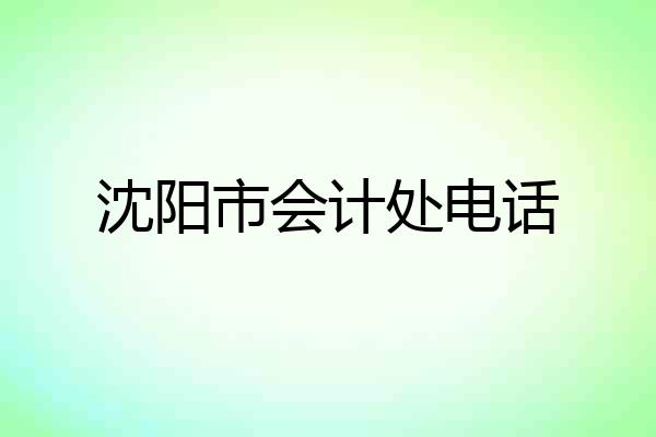 沈阳市会计处电话