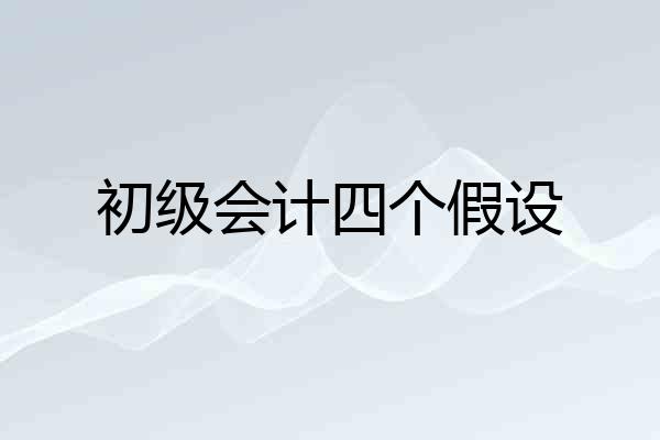 初级会计四个假设