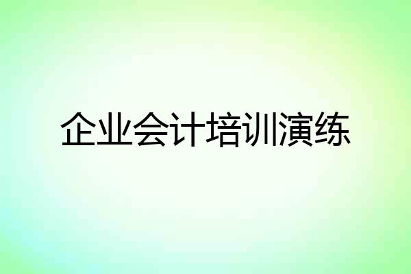 企业会计培训演练