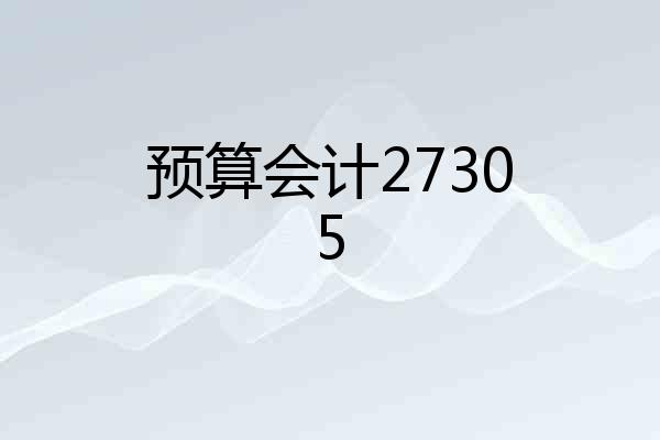 预算会计27305