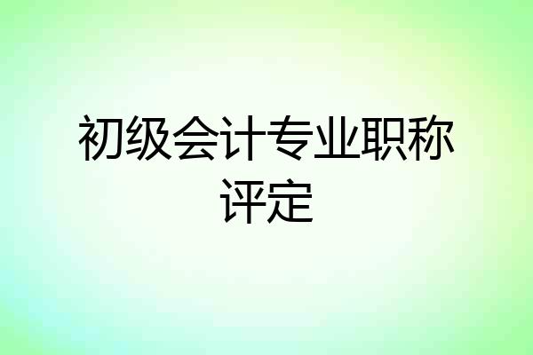 初级会计专业职称评定