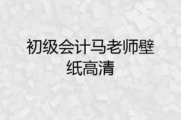 初级会计马老师壁纸高清