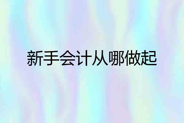 新手会计从哪做起