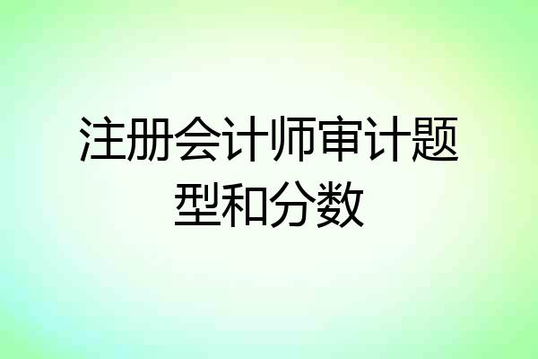 注册会计师审计题型和分数