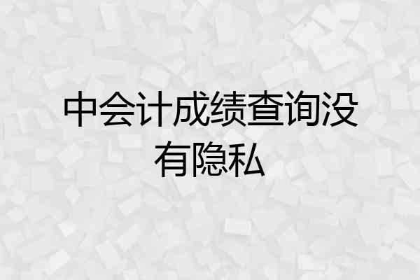 中会计成绩查询没有隐私